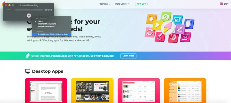 Quicktime screen recording